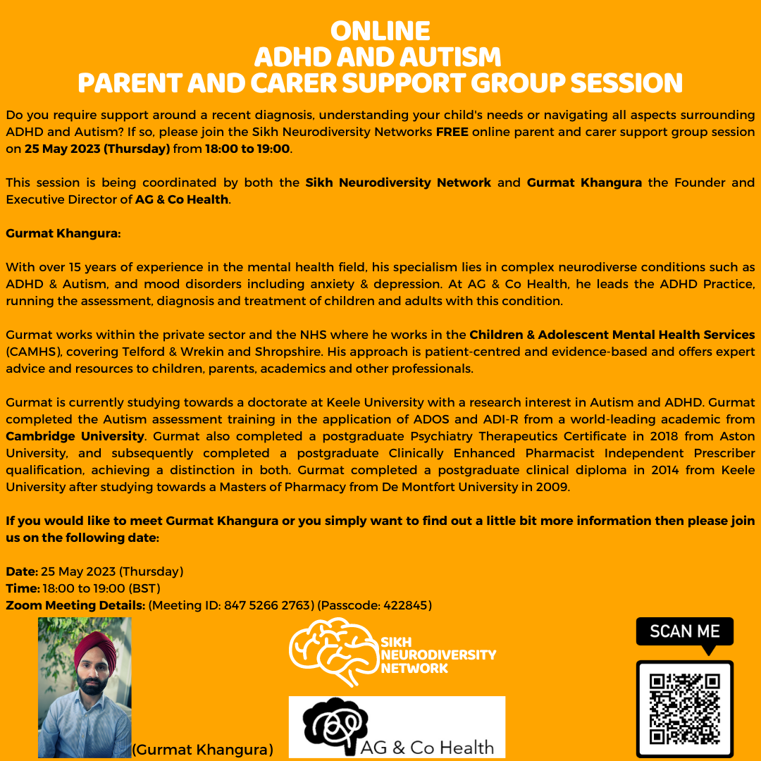 Online Autism & ADHD Parent & Carrer Support Group Session